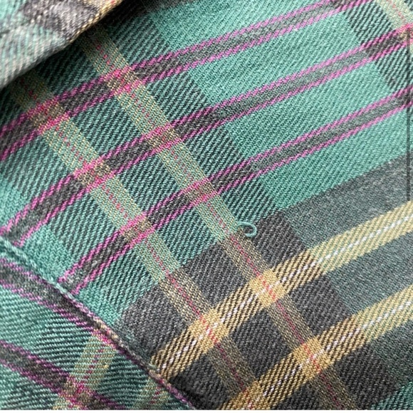 Vintage Polo Ralph Lauren Green Tan Purple Plaid Casual Button Up Shirt S - Picture 7 of 15